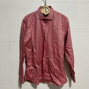 Zara Men's Salmon Color Button-Up Shirt